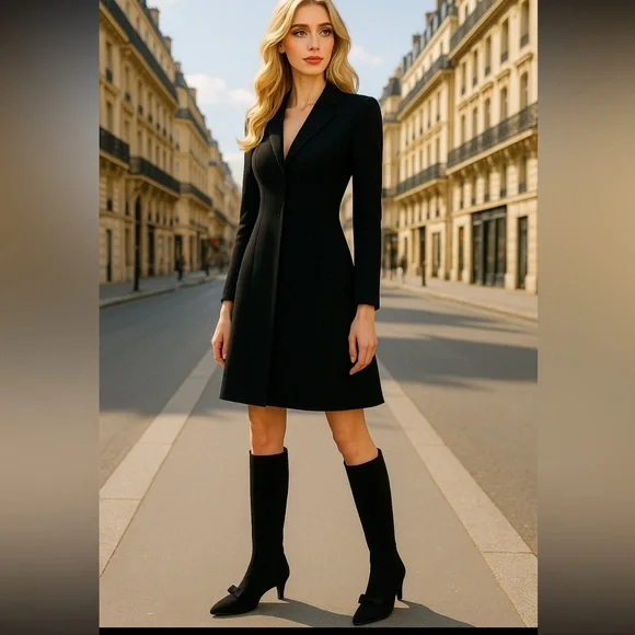 $1290! Burberry marina storm tall boots in black suede size 37.5 - Picture 3 of 7